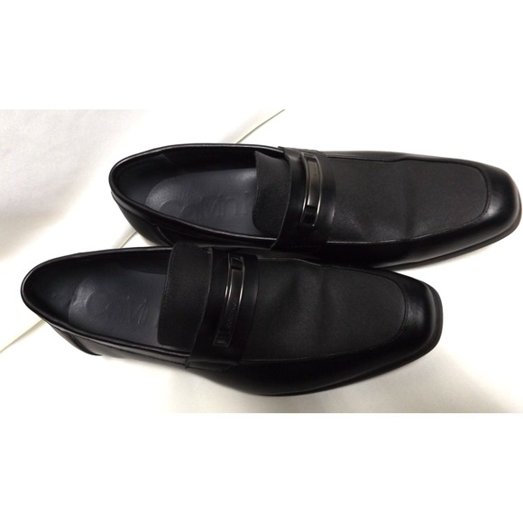 mens CALVIN KLEIN BLACK SLIP ON SHOES , size 13, stylish - Picture 1 of 9